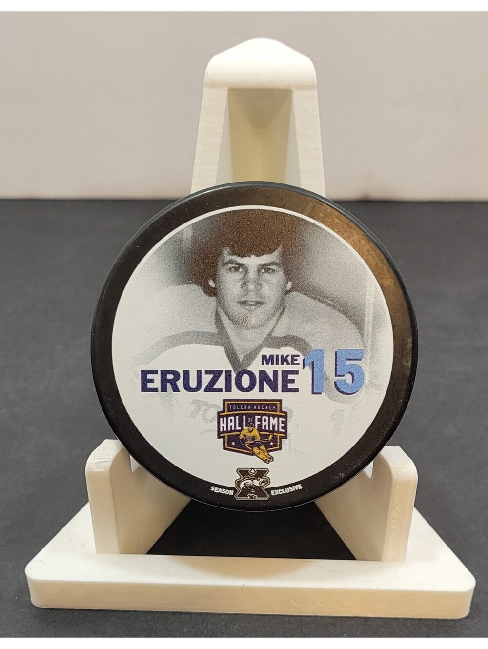 Mike Eruzione 15 Toledo Hockey Hall of Fame Commemorative Puck w/Hologram Label
